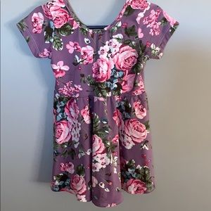 Girls (Toddler) Flowered Short Sleeve Top